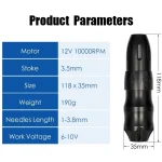 Машинка TOTOP для тату, татуажу ,чорна. - Зображення 2