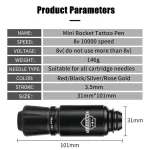 Міні машинка для тату і татуажу Rocket, чорна. - Зображення 2