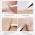 Пінцет скошений для корекції брів #1, сріблястий . - Зображення 2